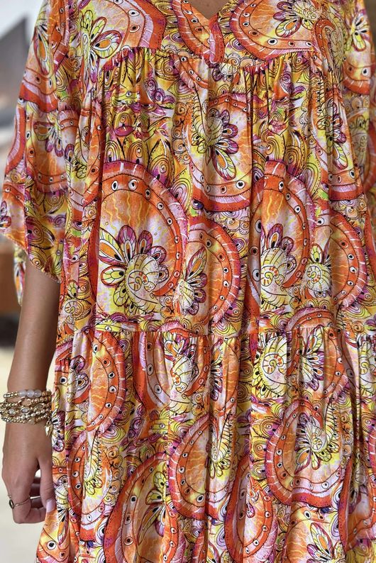 Made in Italy Cosmic Smock Tunic Oranges